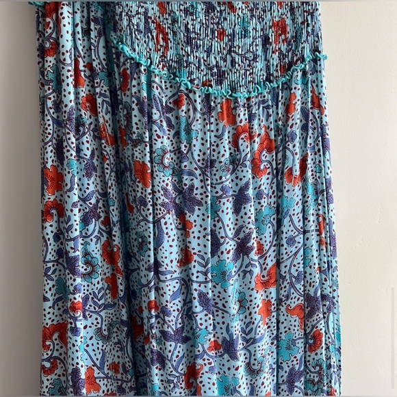 Poupette St. Barth Soledad off the shoulder midi dress in blue floral, NWOT - Picture 5 of 5